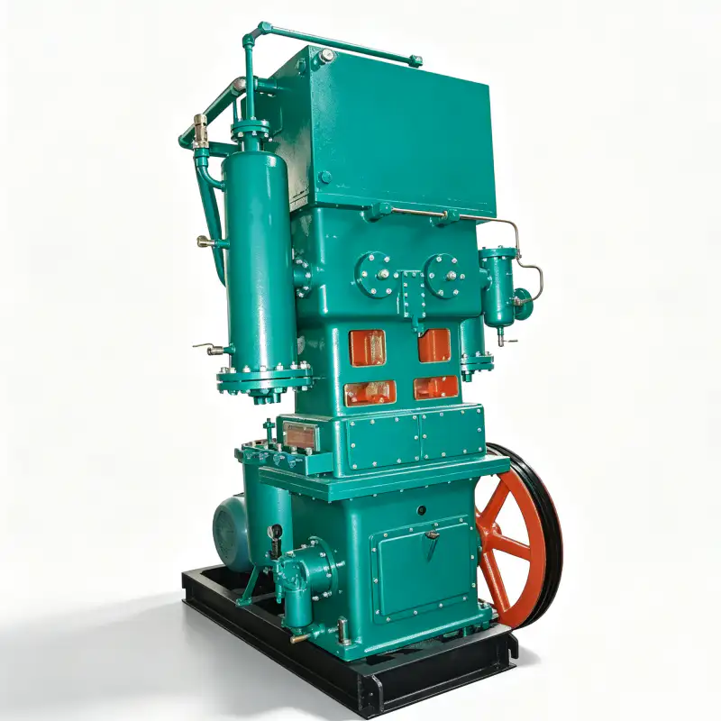 Oil-free oxygen compressor cylinder assembly detail — multi-stage reciprocating piston